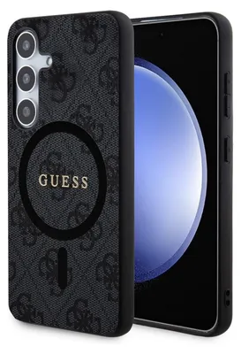 Image de Guess Guhms24Sg4Gfrk S24 S921 Czarny/Noir Hardcase 4G Collection Leather Metal Logo Magsafe