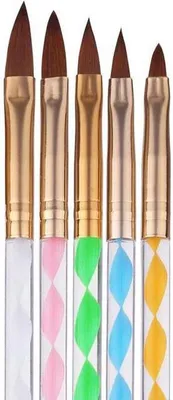 Obrázek produktu pro Akrylové štětce – štětce pro nail art – 2 sady po 5 kusech – 5 barev – pro malování – malířské potřeby – dárek – akrylové barvy – CHPN