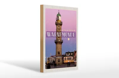 Produktbild von Holzschild Reise 20x30cm Travemünde Strand Leuchtturm Urlaub