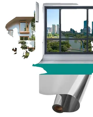 Produktbild von Fensterfolie, UV-Schutz, einseitige Privatsphäre, huiyin, 40cmX1m