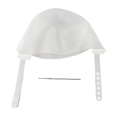 Image de Bonnet de coloration en silicone, réutilisable, bonnet de coloration à faire soi-même, accessoire pour salon de beauté, blanc