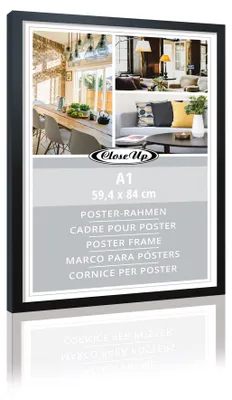 Zdjęcie produktu dla Ramka na plakat 59,4 x 84,1 cm Din A1, dekor z czarnego drewna