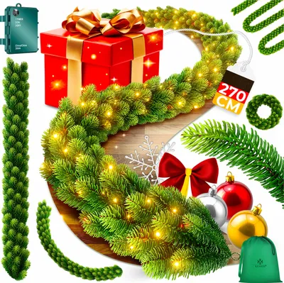 Produktbild von KESSER® Weihnachtsgirlande naturgetreue LED Girlande Weihnachtsdeko In- & Outdoor