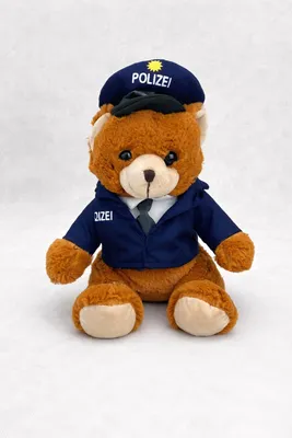 Produktbild von Teddybär Polizei 27 cm Kuscheltier Plüschtier Stofftier im Polizeiuniform Outfit Geschenk für Kinder