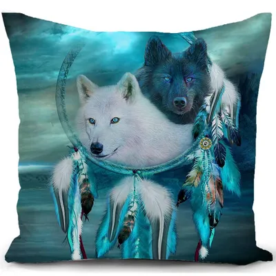 Obrázok produktu pre Poťah na vankúš s motívom vlka, dekorácia, 40x40 cm, 1 kus
