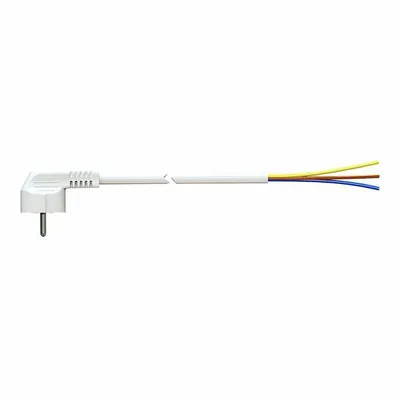 Imagen del producto de Cable con conector Schuko, 5 metros, 3x1,5mm, 4,8mm de diámetro, 16A, 250V, color blanco - Solera 7000/5