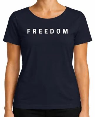 Imagen del producto de Camiseta para mujer "Freedom Charlie Kirk RIP", marca "Konservativ Republikaner Turning Point", color azul marino, talla L