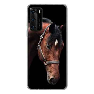 Produktbild von MuchoWow® Handyhülle Schutzhülle Hülle für Huawei P40 Pferd - Halfter - Braun Silikon Softcase Handy Hülle - Handytasche
