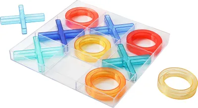 Produktbild von Niceey Tic Tac Toe-Spiel, Tragbares Brettspiel Set, 10 Stück Brettspiel Spielzeug, Bunt Lernspielzeug Geeignet für Geburtstag, Kindertag oder Zuhauser, Strategiespiel, Gesellschaftsspiel, Transparent
