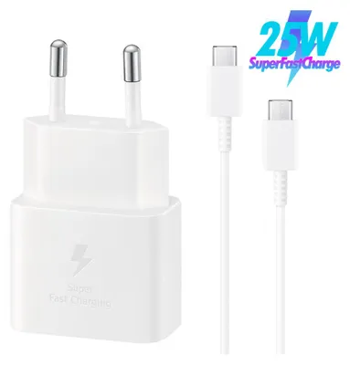 Produktbild von 25W USB-C Schnellladeadapter mit 3M USB-C Ladekabel Mini Netzteil für Samsung Galaxy S25 S25+ S24 S23 A55 A35