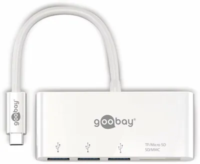 Obrázek produktu pro Goobay 62097, Kabel, USB 3.2 Gen 1 (3.1 Gen 1) Type-C, Bílá, MicroSD (TransFlash), CE, WEEE, 95 mm
