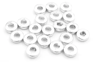 Produktbild von Vintageparts Zwischenperlen flach silberfarben 6 mm, 20 Stück