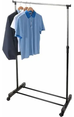 Produktbild von Mobiler Kleiderstander verstellbar - auf Radern - schwarz - 160 cm