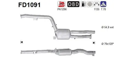 Produktbild von AS FD1091 Dieselpartikelfilter Rußpartikelfilter DPF passend für MERCEDES-BENZ E-Klasse Limousine (W211) Abgasanlage Diesel