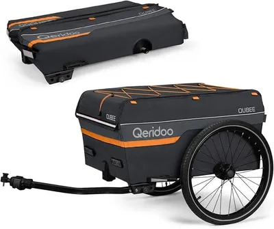 Produktbild von Fahrradanhänger Lastenanhänger | Fahrrad Anhänger | Lastenanhänger Fahrrad | Qubee | 130L Ladevolumen | Faltbar & Platzsparend | Schnellwechselfunktion | Bis zu 40 kg Zuladung