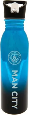 Obrázok produktu pre Manchester City FC - Fľaša na vodu, nerezová oceľ, 700 ml SG19924 (jedna veľkosť) (modrá/čierna)