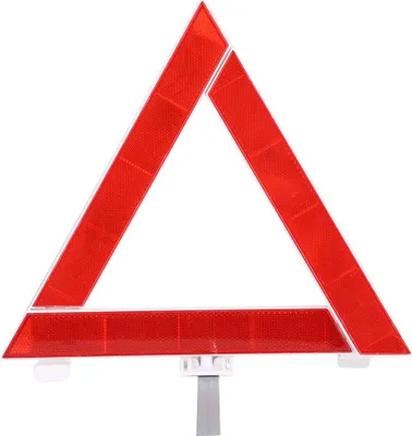 Immagine prodotto di Segnale di avvertimento triangolare, pieghevole, riflettente, rosso, ad alta resistenza, per veicoli da lavoro