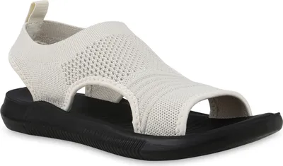 Produktbild von VAN HILL Damen Komfort Sandalen Bequeme Strick Freizeit Schuhe 841662, Farbe: Beige, Größe: 37