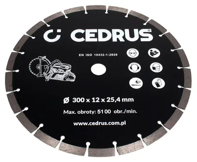 Zdjęcie produktu dla Tarcza diamentowa Cedrus przecinarka spalinowa CEDPC300 720156