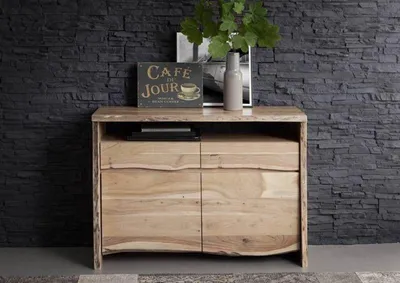 Immagine prodotto di MASSIVMOEBEL24 | credenza in legno di Acacia 131x45x96 Acacia naturale laccato PURE ACACIA #103