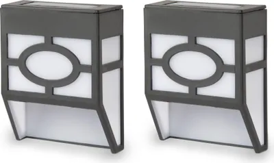 Immagine prodotto di Faretto LED per esterni, luce di recinzione "2-pack" con 2 LED ciascuno, applique a risparmio energetico, resistente agli agenti atmosferici e agli spruzzi d'acqua