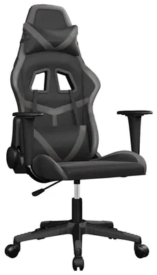 Produktbild von vidaXL Gaming-Stuhl mit Massagefunktion Schwarz und Grau Kunstleder