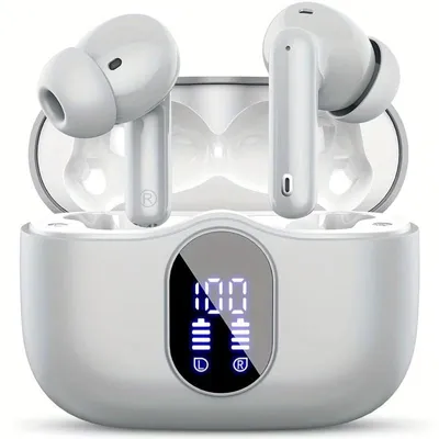 Produktbild von In-Ear-Kopfhörer, 5.3 drahtloses Headset mit Bass-Stereo, Ohrhörer mit geräuschunterdrückendem Mikrofon LED-Display, mit 36 Stunden Spielzeit