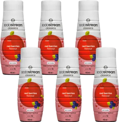 Image de SodaStream Sirop pour boissons Baies rouges Zero, 440ml, 6 pièces