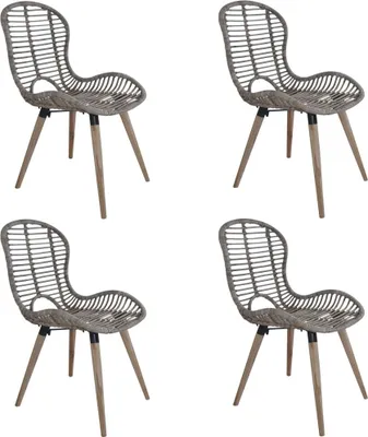 Produktbild von Esszimmerstühle 4 Stk. Braun Natürliches Rattan