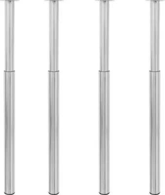 Immagine prodotto di The Living Store Gambe telescopiche per tavolo 4 pz. Nichel spazzolato 710-1100 mm