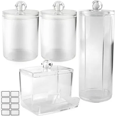 Produktbild von Famanu Halter und Dispenser für Wattepads - Multifunktionale Aufbewahrungsbox für Bad, Küche und Büro - Set von 5 Stück