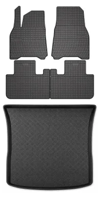Productafbeelding van Rubberen automatten + kofferbakmat voor Tesla Model Y vanaf 2019 – 5-delig, zwart, op maat – Wielganizator SolidPRO