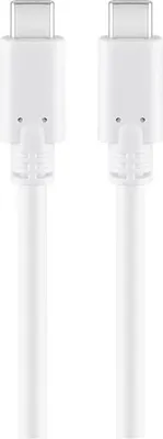 Produktbild von USB-C™-Kabel, 1 m, weiß 60 W, 3 A, 5 Gbit/s, USB 3.2, Power Delivery