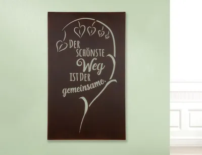 Zdjęcie produktu dla Gilde Wandrelief, rechteckig, "Gemeinsamer Weg", Spruch, Metall, braun, , L. 1,3 cm, B. 40 cm, H. 70 cm  67758