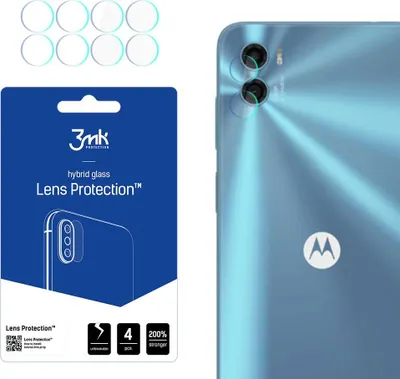 Produktbild von 3mk Hybridglas Lens Protection für Motorola Moto E22s Kamera Objektiv Kameralinse 0,16mm 6H (4 Stück)
