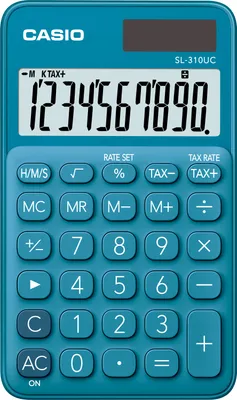 Obrázek produktu pro Casio SL-310UC-BU, Kapsa, Jednoduchá kalkulačka, 10 číslice/číslic, 1 řádky, Baterie / Solár, Modrá