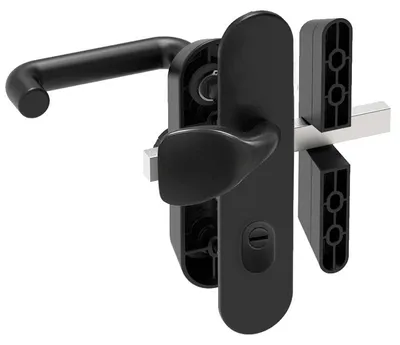 Magazintür-Schloss Duplex MMT7224, 72 mm, schwarz, mit 5 Schlüsseln