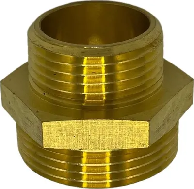 Produktbild von Doppelnippel 3/4 Zoll 1x Flach 1x Gewindedichtend Messing Solar Solarzubehör