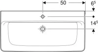Produktbild von Geberit Waschtisch Renova Plan 100x48cm, Hahnl. mit., o. Überlauf, weiß