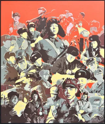 Produktbild von Fine Asianliving Ölgemälde 100% Handgemalt Rahmen Schwarz 130x150cm Revolution