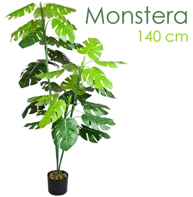 Immagine prodotto di Monstera Pianta Albero Artificiale Plastica 140 cm Decovego