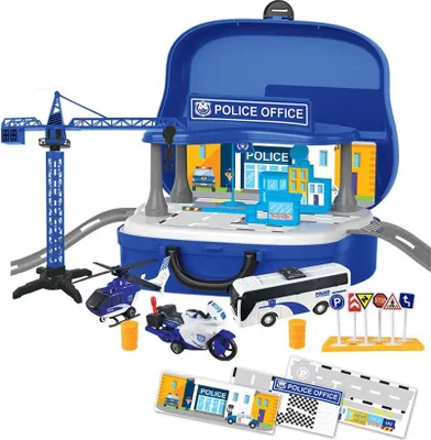 Produktbild von Polizei Station im Koffer - 28-teilig - ideal zum Mitnehmen auf Reisen