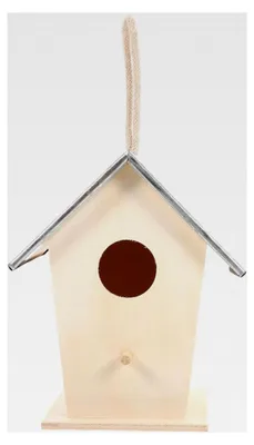Produktbild von Vogelhaus aus Holz mit Metallverstärkung Wetterfestes Hängendes Vogelnest für Garten und Außenbereich