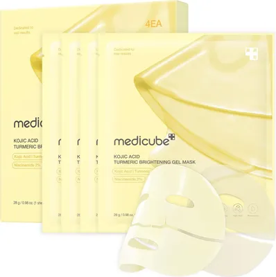 Zdjęcie produktu dla Medicube Kojic Acid Turmeric Brightening Gel Mask 4er Pack