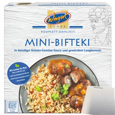 Produktbild von Wingbert Mini Bifteki (375g Packung) + usy Block