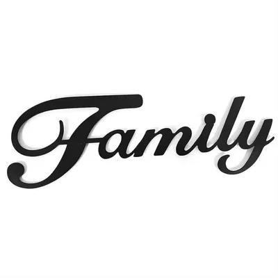 Image de IvoQ Décoration Murale en Métal "Family" – Lettres Élégantes en Métal – Idéal pour Salon, Entrée ou Cuisine – Art Mural – Lettres en Métal Noir
