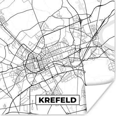 Produktbild von MuchoWow® Poster Krelefeld - Karte - Stadtplan 100x100 cm - Babyzimmer