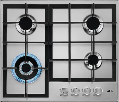 Obrázok produktu pre AEG HGB64400SM, Strieborná, Vstavaný, 60 cm, Plynový, Nerezová oceľ, 4 zone(s)