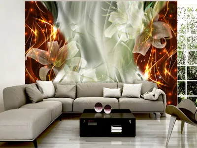 Produktbild von Vlies Fototapete 400x280 cm Tapeten Wandtapete XXL Abstrakt Blumen a-C-0046-a-d