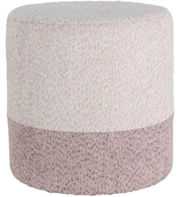 Produktbild von Gepolsterter runder Pouf Boucle, zweifarbig, 34 x 35 cm